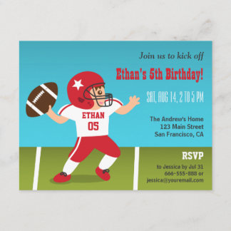 Niedliche Jungen-Fußball-Geburtstags-Party Einladung