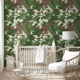 niedliche Jungen gekachelt Camouflage grünes Kinde Tapete