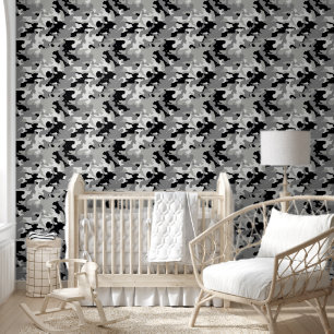 niedliche Jungen gekachelt Camouflage schwarzes Ki Tapete
