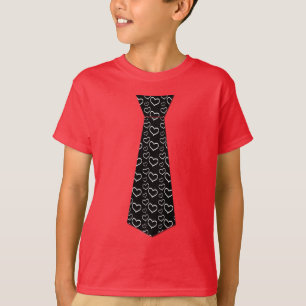 Niedliche Jungen Herzchen Necktie Valentinstag T-Shirt