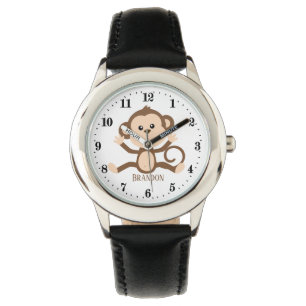 niedliche Jungen kleine Affen Armbanduhr