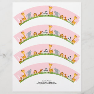 Niedliche Jungle Animals Girl Schlicht Cupcake Wra