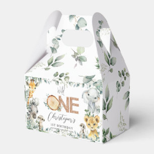 Niedliche Jungle Animals Greenery Boy Girl 1. Gebu Geschenkschachtel