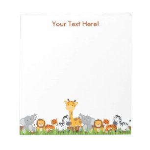 Niedliche Jungle Baby Animals Notepad Notizblock