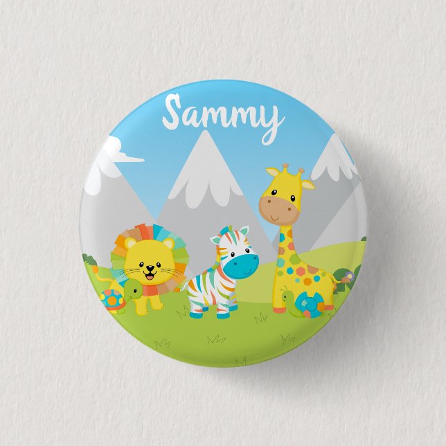 Niedliche Jungle Friends Kinder Button (Vorderseite)