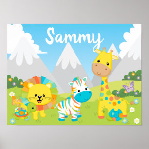 Niedliche Jungle Friends Kinder Poster