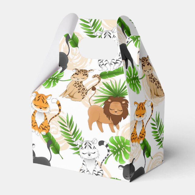 Niedliche Jungle-Katzen Vielfalt der Wildtiere Par Geschenkschachtel (Vorderseite)