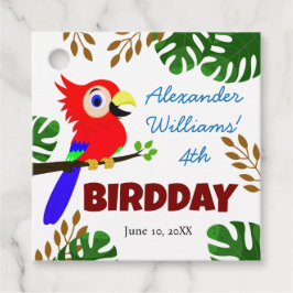 Niedliche Jungle Parrot Bird Kid's Birthday Party Geschenkanhänger