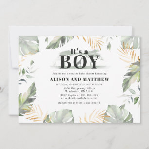 Niedliche Jungle Safari Baby Shower Boys Giraffe Einladung