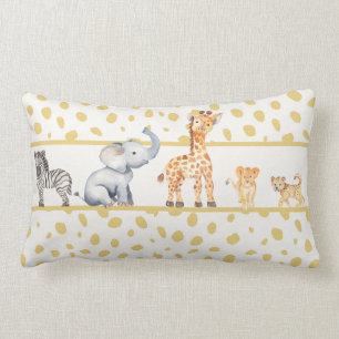 Niedliche Jungle Safari Kindertiere Lendenkissen