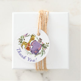 Niedliche Jungle Safari Tiere Wasserfarben Kinderd Geschenkanhänger