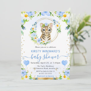 Niedliche Jungle Tiger Babydusche Einladung