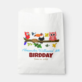 Niedliche Jungle-Vögel auf dem Baumzweig Kid zum G Geschenktütchen