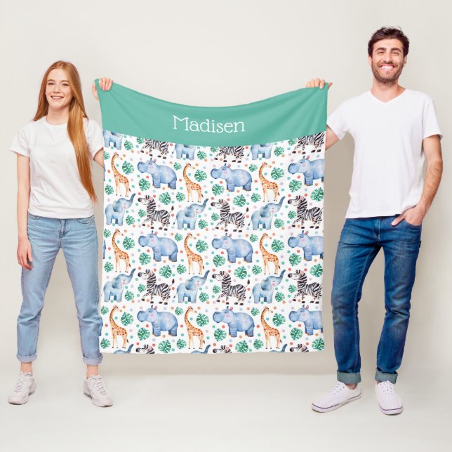 Niedliche Jungle Wildtiere Fleece Blanket (Beispiel)