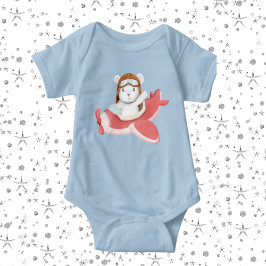 niedliche Jungs Abenteuerflugzeugbär Baby Strampler