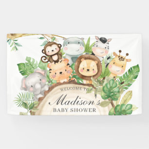 Niedliche Jungtiere Babydusche Geburtstag Hintergr Banner