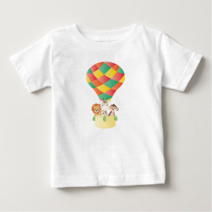 Niedliche Jungtiere in Heißluftballon farbig Baby T-shirt