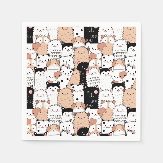 Niedliche Jungtiere Napkins Serviette (Vorderseite)