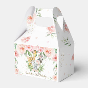 Niedliche Jungtiere Safari Pink Floral Vielen Dank Geschenkschachtel