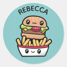 Niedliche Junk Food Burger und Fries