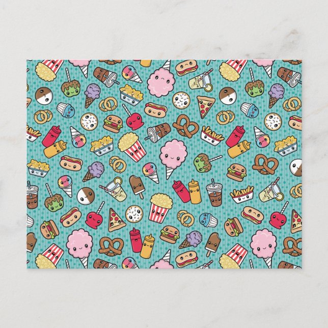 Niedliche Junk Food Postkarte (Vorderseite)