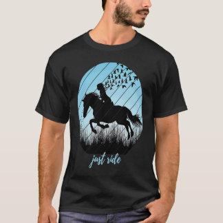 Niedliche Just Ride Horseback Reitsport Silhouette T-Shirt
