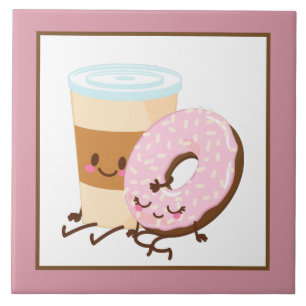 niedliche Kaffee-Donuts Küche Keramik Kachel