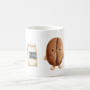 Niedliche Kaffeebohne Kaffeetasse