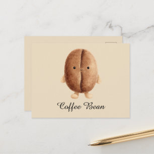 Niedliche Kaffeebohne Postkarte