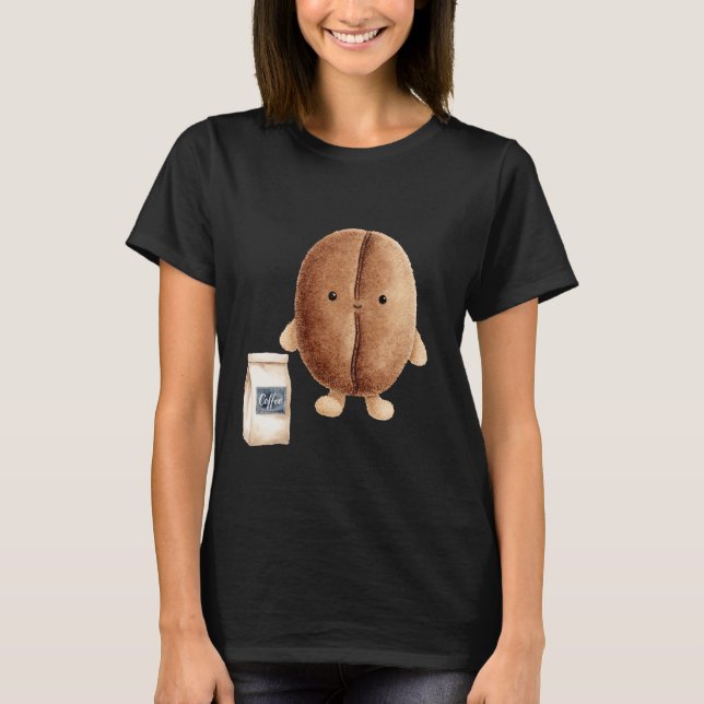 Niedliche Kaffeebohne T-Shirt (Vorderseite)
