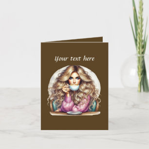 Niedliche Kaffeeliebhaber kaufen individuell Feiertagskarte