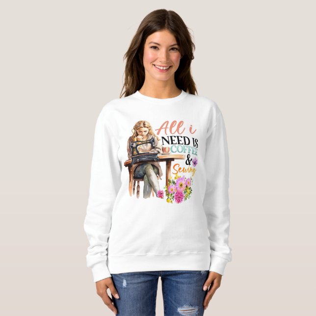 Niedliche Kaffeemaschine Sweatshirt (Vorne ganz)