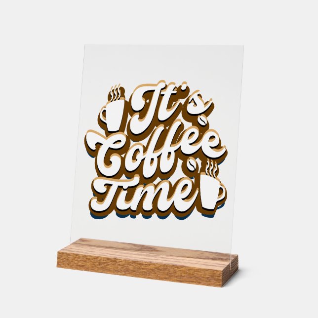 Niedliche Kaffeezeitschrift Acrylschild (Winkel)