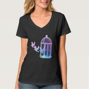 Niedliche Käfigvögel Flying Art Bird Watchin T-Shirt