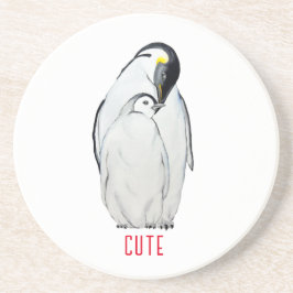 Niedliche Kaiserpinguinfamilie T - Shirt Getränkeuntersetzer