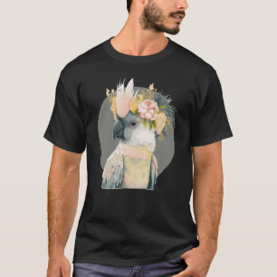 Niedliche Kakadu-Papagei-Blume T-Shirt