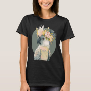 Niedliche Kakadu-Papagei-Blume T-Shirt