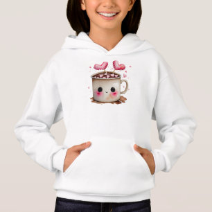 Niedliche Kakao-Tasse mit Marshmallow Herz Hoodie