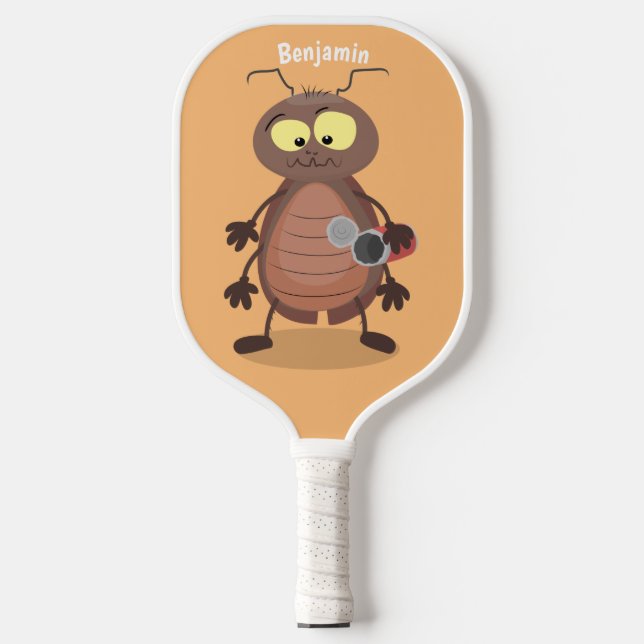 Niedliche Kakerlakenfigur Pickleball Schläger (Vorderseite)