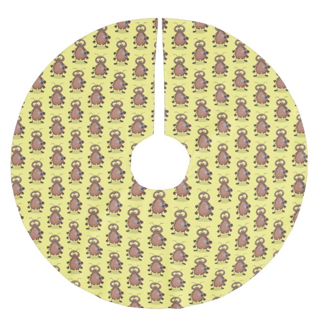 Niedliche Kakerlakenfigur Polyester Weihnachtsbaumdecke (Vorderseite)