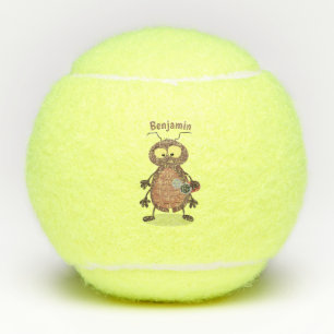 Niedliche Kakerlakenfigur Tennisbälle