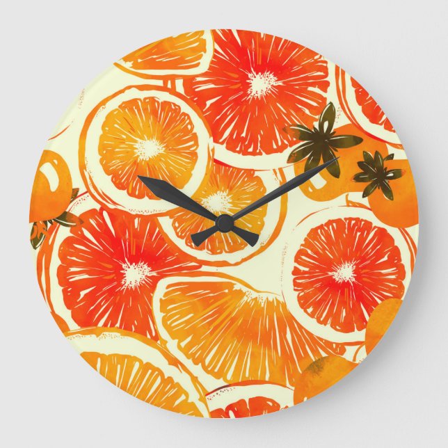 Niedliche Kakteen: farbiges, nahtloses Muster Große Wanduhr (Vorderseite)