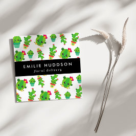 Niedliche Kakteen, grüne Kakteen, Floristrie, Blum Quadratische Visitenkarte