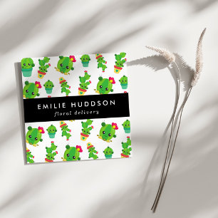 Niedliche Kakteen, grüne Kakteen, Floristrie, Blum Quadratische Visitenkarte