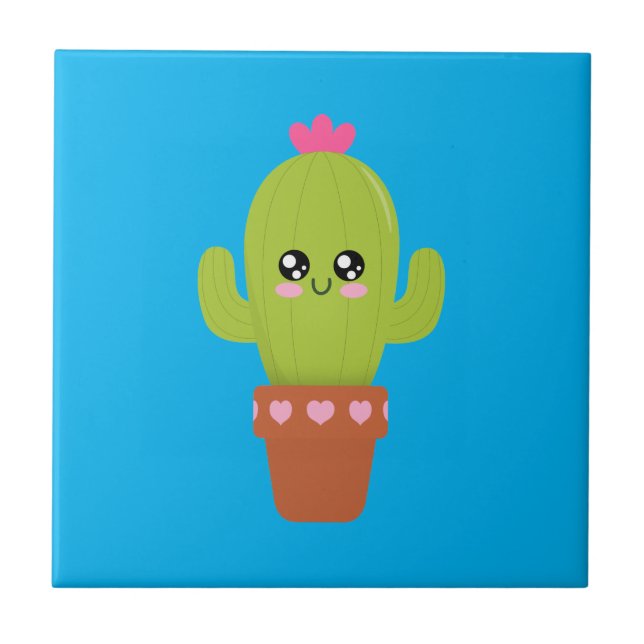 Niedliche Kaktus Fliese (Vorderseite)