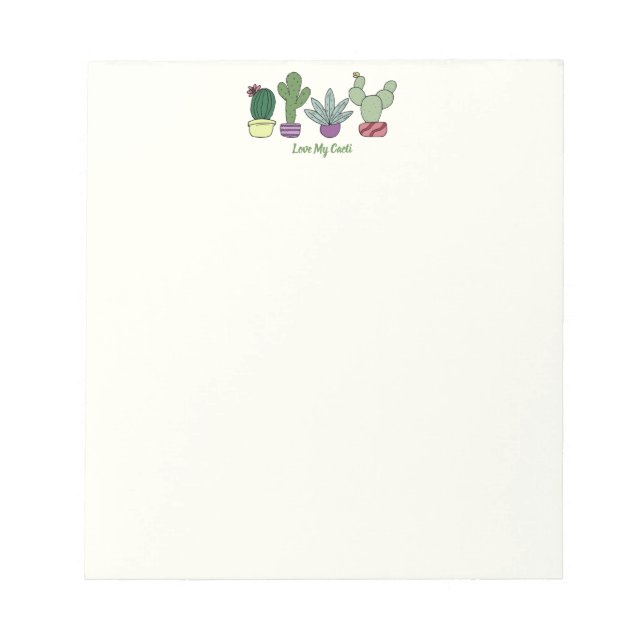 Niedliche Kaktus gepunktete Pflanze Liebe Mein Kak Notizblock (Vorderseite)