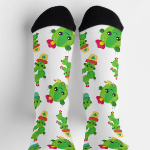Niedliche Kaktus, grüne Kakteen, Kaktusmuster Socken