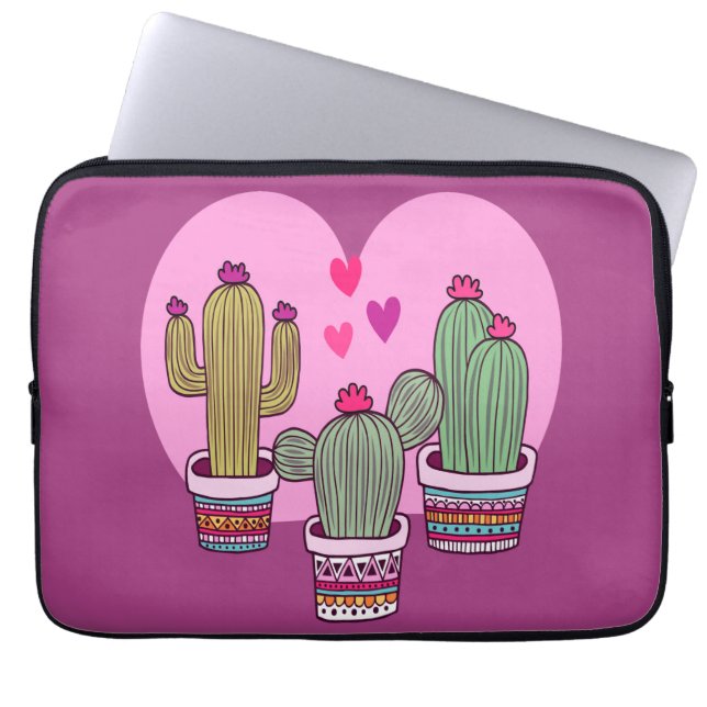 niedliche Kaktus Laptopschutzhülle (Vorderseite)