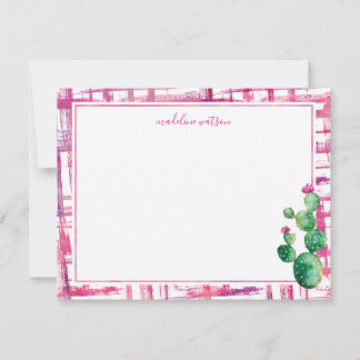 Niedliche Kaktus Personalisiert Stationery Mitteilungskarte