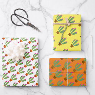 Niedliche Kaktus Pflanze, kundenspezifische Packpa Geschenkpapier Set